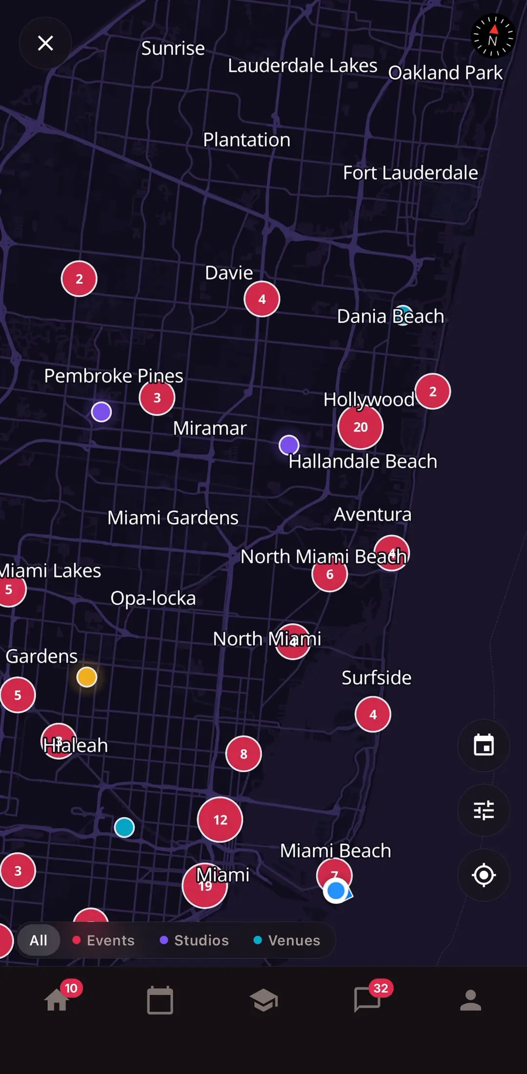 Bailar app: Events & map